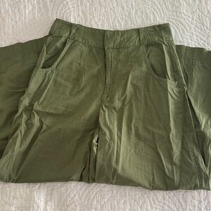 Free People Olive Wide Leg Pants